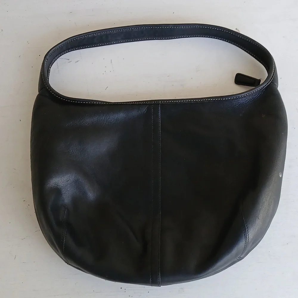 VINTAGE COACH Black Leather Ergo 9219 Hobo Shoulder Purse